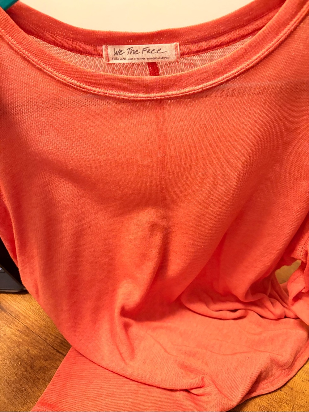 We The Free Coral Scoop Neck Short Sleeve Tee